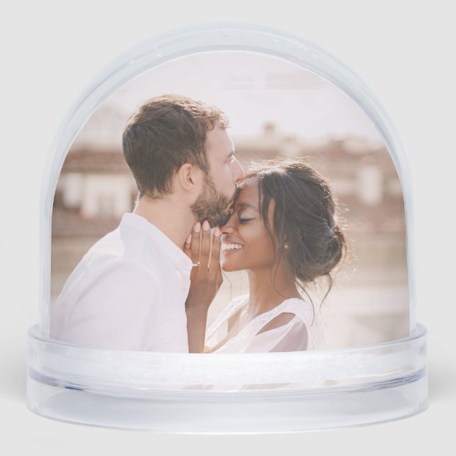 Photo Simple Modern Love Wedding Keepsake Couple Snow Globe (Front)