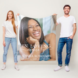 Photo Simple Modern Memorial Keepsake Fleece Blanket