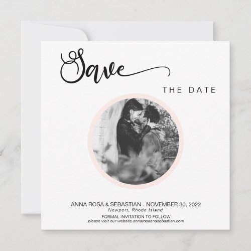  PHOTO Simple Peach Boho Wedding Save The Date