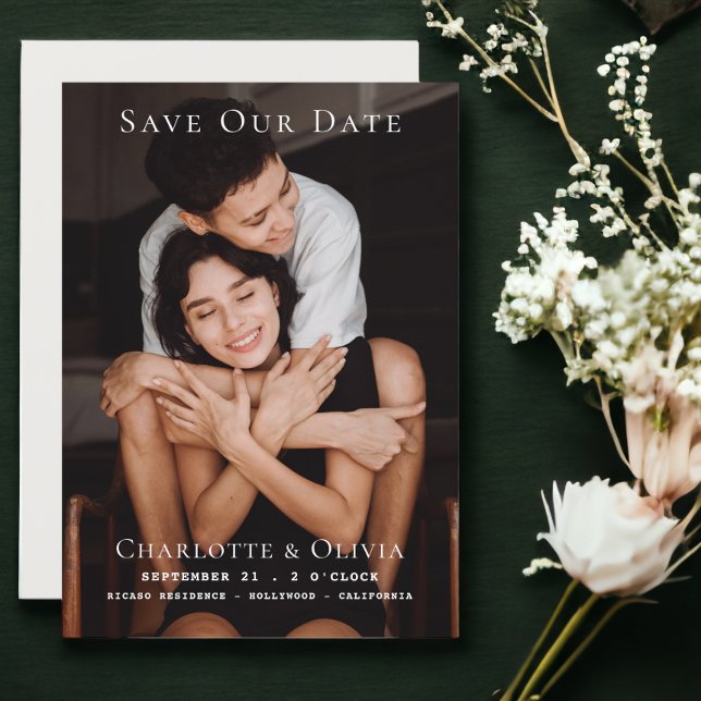 Photo Simple Save The Date Wedding (Save the date photo personalized wedding products from Ricaso)