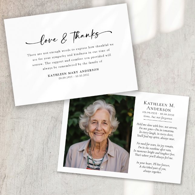 Photo Simple Script Funeral Thank You Card (Creator Uploaded)