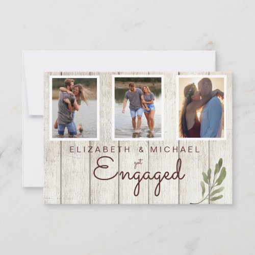 Photo Simple Wood Rustic Modern Engagement Save The Date