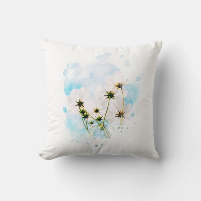 *~* Photo SKY Pink Flowers FLORAL AR15  Throw Pillow (Front)