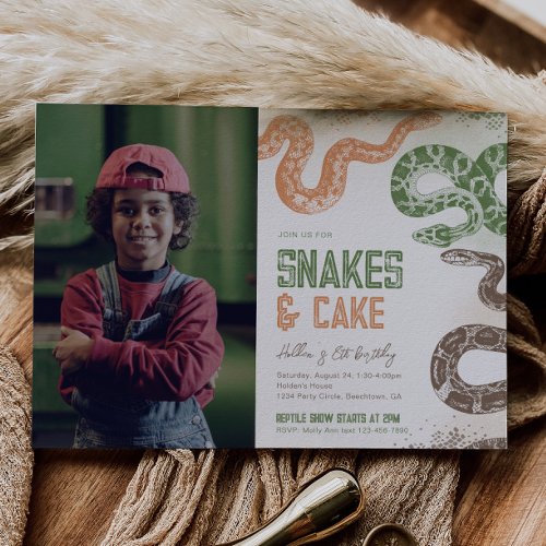Photo Snake Birthday Invitations