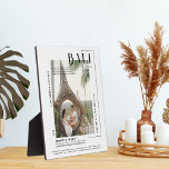 Photo Snapshot | Modern Print Travel Keepsake Plaque<br><div class="desc">Capture your unforgettable moments with our Modern Print Travel Keepsake, designed to display cherished memories from your adventures. Perfect for commemorating a romantic getaway, destination wedding, or family vacation, this sleek photo snapshot frame adds a contemporary touch to any room. Featuring a minimalist black-and-white design, the keepsake showcases a stunning...</div>