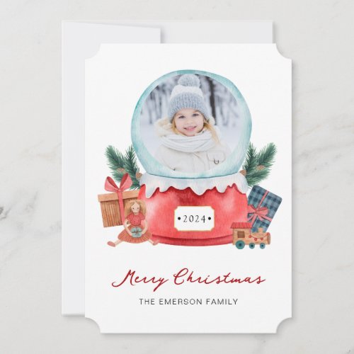 Photo Snow Globe Holiday Card