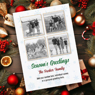 Photo Snowflake Instagram Collage Christmas Card