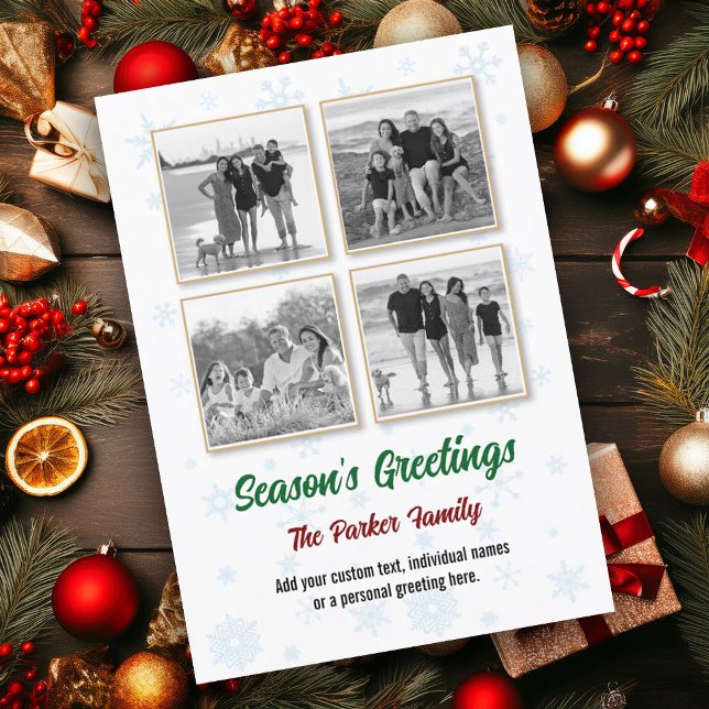 Photo Snowflake Instagram Collage Christmas Card (Creator Uploaded)