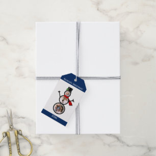 Photo Snowman Christmas Custom Template Gift Tags
