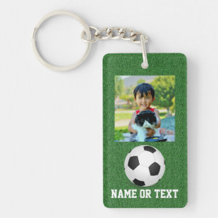 Photo Soccer Ball Name/Team Kids Keychain