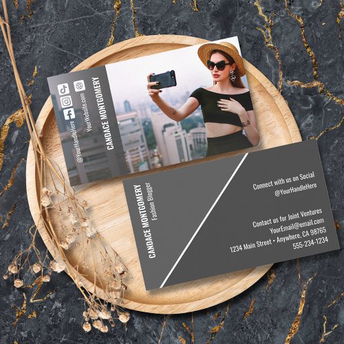 Photo Social Media Influencer Business Card