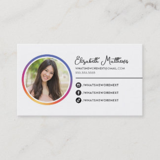 PHOTO SOCIAL MEDIA influencer round headshot Business Card