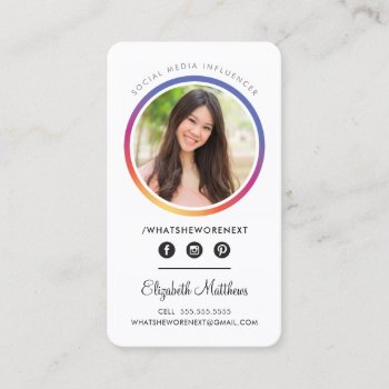 Photo Social Media Instagram Headshot Circle Business Card by edgeplus at Zazzle