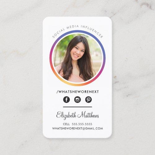 PHOTO SOCIAL MEDIA instagram headshot circle Business Card