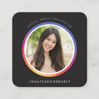 PHOTO SOCIAL MEDIA instagram image circle border Square Business Card
