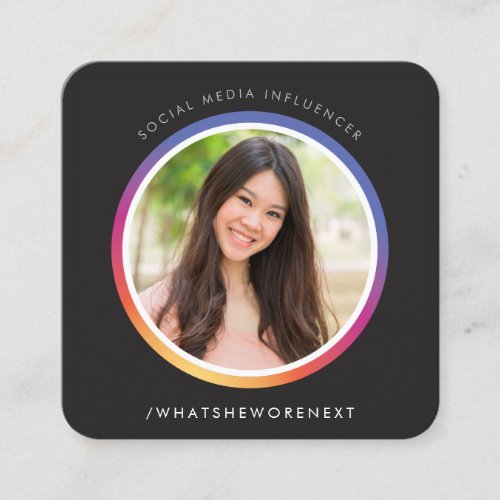 PHOTO SOCIAL MEDIA instagram image circle border Square Business Card