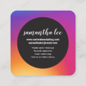 Photo social media Instagram modern circle black Square Business Card (Back)