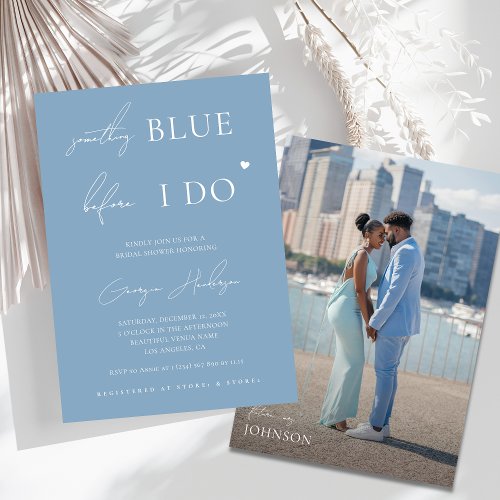 Photo  Something Blue Before I Do Bridal Shower   Invitation