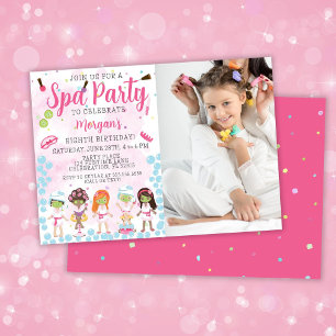 Photo Spa Birthday Party Invitation