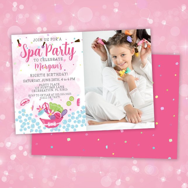 Photo Spa Birthday Party Invitation (Creator Uploaded)