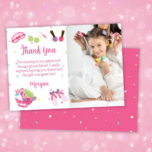 Photo Spa Birthday Party Thank You Card