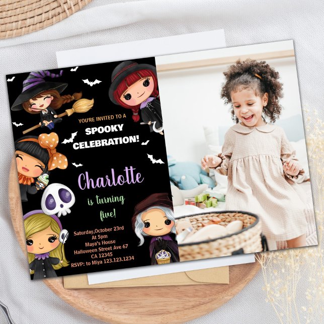 Photo Spooky Dolls Halloween Birthday Invitations (Photo Spooky Dolls Halloween Birthday Invitations)