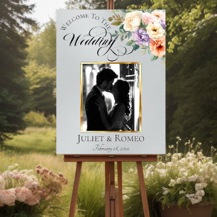 Photo & Spring Floral Welcome - Silver Foam Board