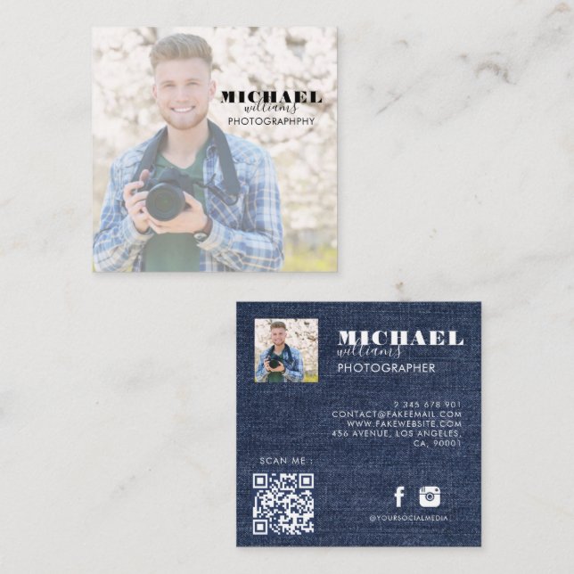 Photo Square Business Card (Front/Back)