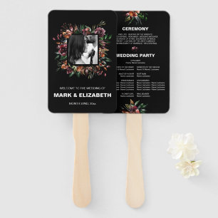 Photo Square Moody Florals Frame Wedding Party Hand Fan