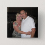 Photo Square Personalized Custom Buttons at Zazzle