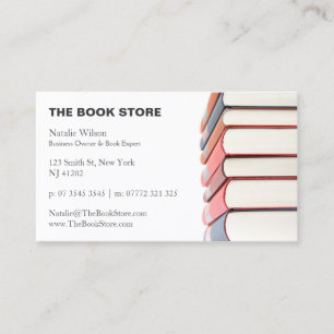 Photo, Stack of Books - Book Store - Business Card