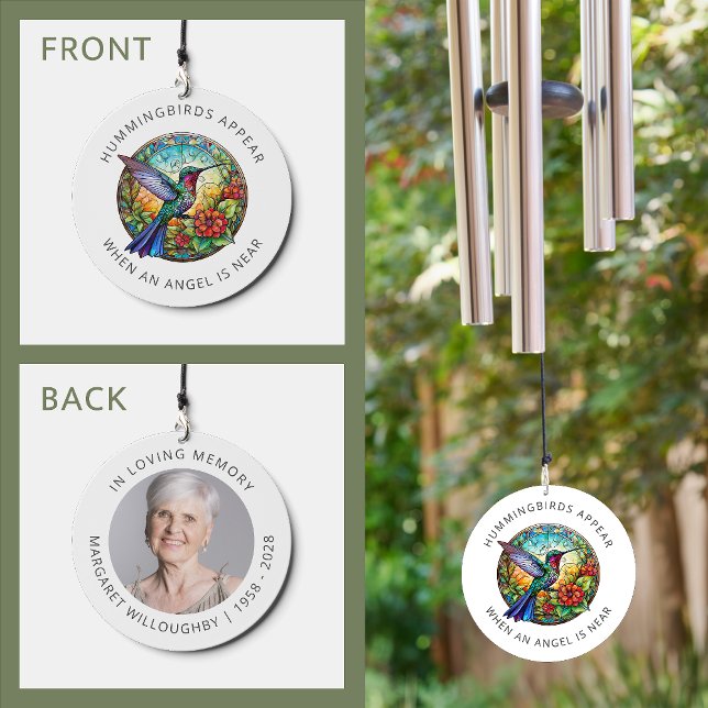 Photo Stained Glass Look Hummingbird Memorial Wind Chime (Creator Uploaded)