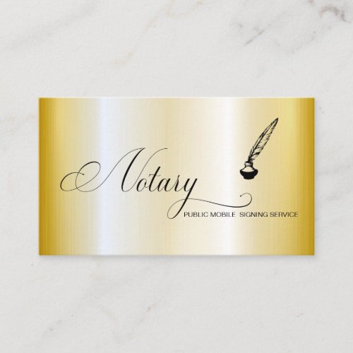  PHOTO _ Stamp Pen Feather Signing Agent Notary Business Card