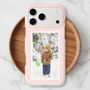 Photo Stamp Style Blush Pink iPhone 17 Pro Max Case