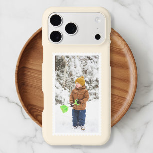 Photo Stamp Style Pastel Yellow iPhone 17 Pro Max Case