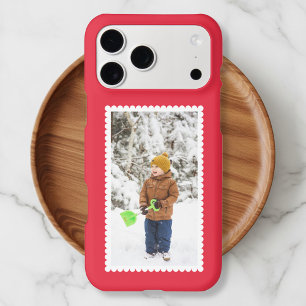 Photo Stamp Style Red iPhone 17 Pro Max Case