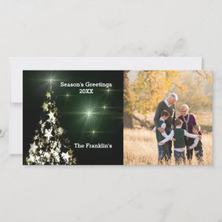 Photo & Stars on Christmas Tree in Night Sky Card