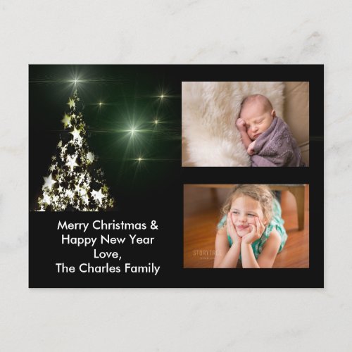 Photo  Stars on Christmas Tree Night Sky Postcard