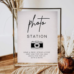 Photo Station Minimalist Wedding Guestbook Sign