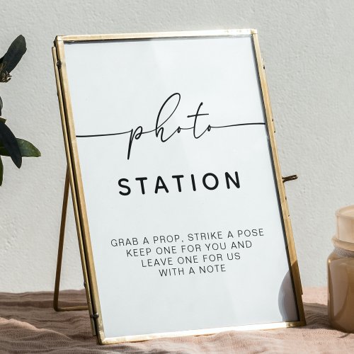 Photo Station Minimalist Wedding Guestbook Sign