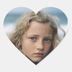 PHOTO STICKERS CUSTOM heart shaped, your child