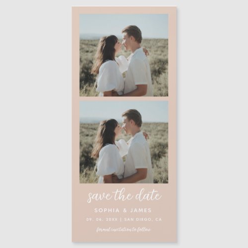Photo Strip Beige Magnetic Wedding Save The Date