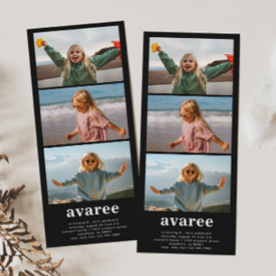 Photo Strip Birthday Invitation