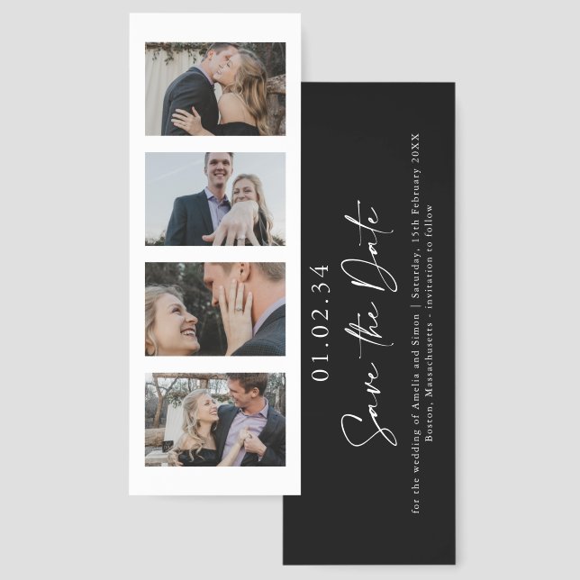 Photo Strip Bookmark Save the Date (Front & Back)