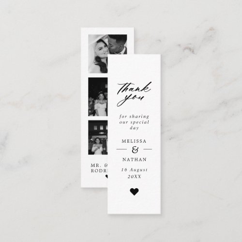 Photo Strip Mini Wedding Thank You Bookmark Calling Card