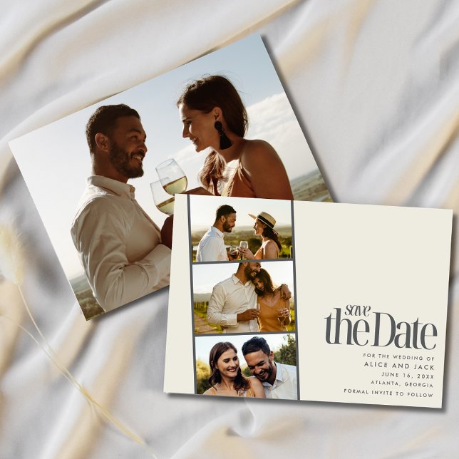 Photo Strip Modern Wedding Save the Date (Photo Strip Modern Wedding Save the Date)