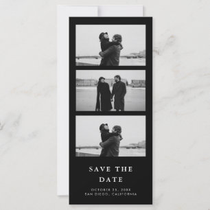 Photo Strip QR Code Black Wedding Save The Date