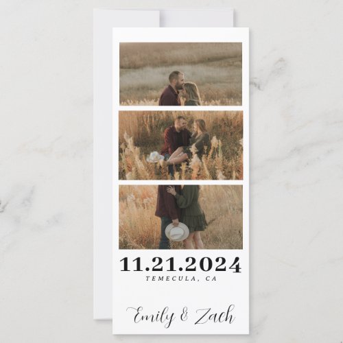 Photo Strip Save the Date Cards with Envelopes