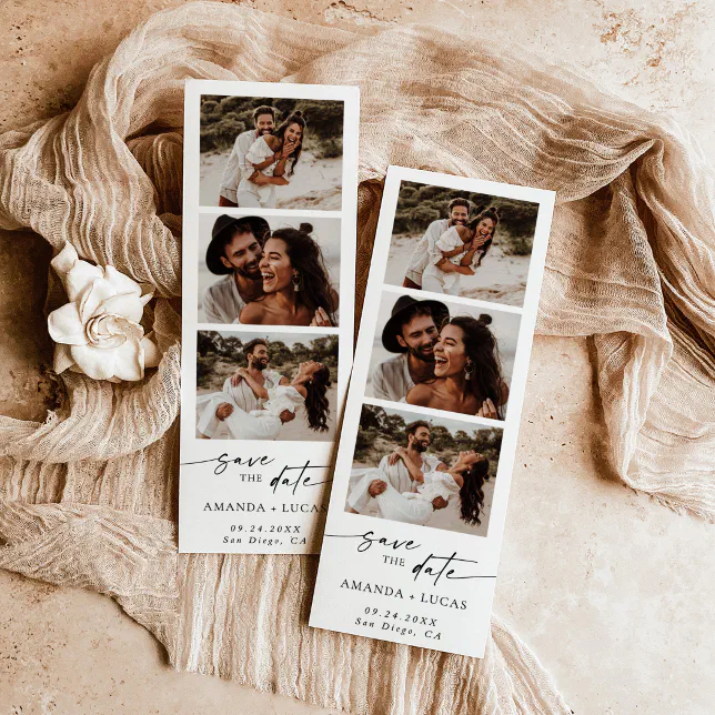 Photo Strip Save The Date, Photo Booth Invitation 