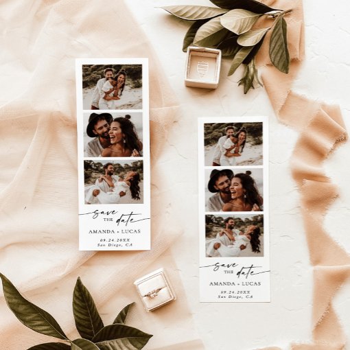 Photo Strip Save the Date, Photo Booth Invitation | Zazzle